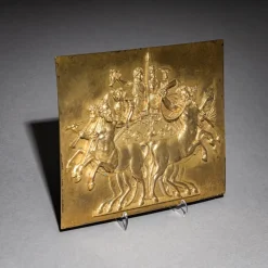 Pamono French Artist, Relief Triumph of Bacchus, Early 19th Century, Gilt Bronze> Classical|Sculpture