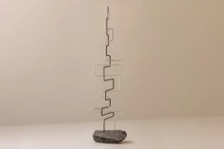 Pamono French Artist, Zigzag Sculpture, 1960s, Metal & Stone> Abstraction