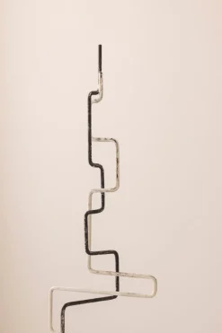 Pamono French Artist, Zigzag Sculpture, 1960s, Metal & Stone><noscript><img width=