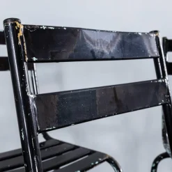 Pamono French Artprog Sky Black Metal Stacking Outdoor Chair attributed to Tolix, 1950s><noscript><img width=