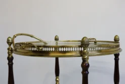 Best Pamono French Bar Cart / Trolley in Brass, Glass & Wood by Maison Jansen for Maison Jansen, 1950