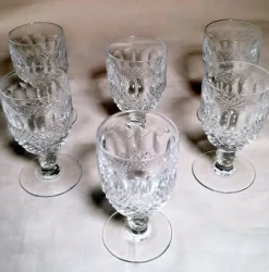 Sale Pamono French Beaux-Art Style Ground Crystal Liqueur Glasses, 1920, Set of 6