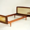 Best Pamono French Bed in Mahogany and Rattan by Roger Landault for Ligne Roset, 1960
