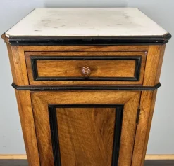 Pamono French Bedside Table in Walnut with Marble Top><noscript><img width=