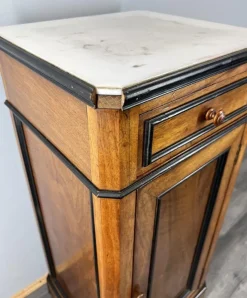 Pamono French Bedside Table in Walnut with Marble Top><noscript><img width=