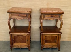 Pamono French Bedside Tables with Cabriole Legs, 1950s, Set of 2><noscript><img width=