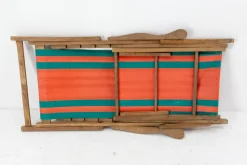 Pamono French Beech & Fabric Folding Deck Chair><noscript><img width=