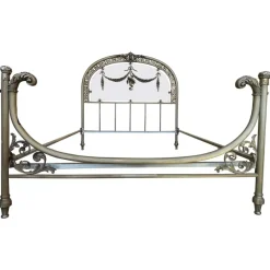 Pamono French Belle Époque Bronze, Iron, Brass and Glass Double Bed, 19th Century> Beds & Bedroom Sets