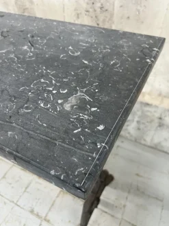 Pamono French Black Marble and Cast Iron Bistro Table, 1920s> Console Tables