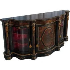 Pamono French Boulle Style Sideboard with Brass Inlay and Gilt Bronze Mounts, 1920s><noscript><img width=