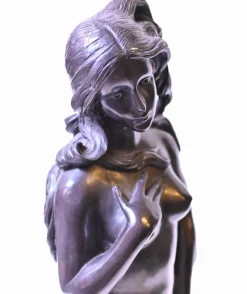 Pamono French Bronze Fountain Nude Female Rococo Clam Shell Water Feature><noscript><img width=