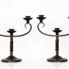 Clearance Pamono French Brown Wrought Iron Candelabras by Charles Piguet, 20th Century, Set of 2