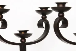 Clearance Pamono French Brown Wrought Iron Candelabras by Charles Piguet, 20th Century, Set of 2