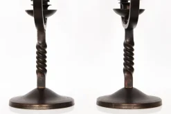 Clearance Pamono French Brown Wrought Iron Candelabras by Charles Piguet, 20th Century, Set of 2