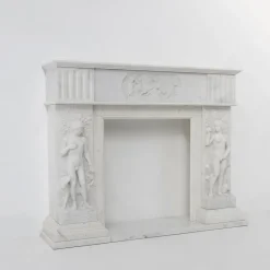 Pamono French Carrara Marble Fire Place, 1950s> Fireplaces And Mantels