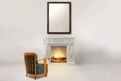 Pamono French Carrara Marble Fire Place, 1950s><noscript><img width=