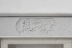 Pamono French Carrara Marble Fire Place, 1950s><noscript><img width=