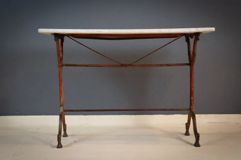 Pamono French Cast Iron and Marble Garden Table> Garden Tables