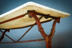 Pamono French Cast Iron and Marble Garden Table><noscript><img width=