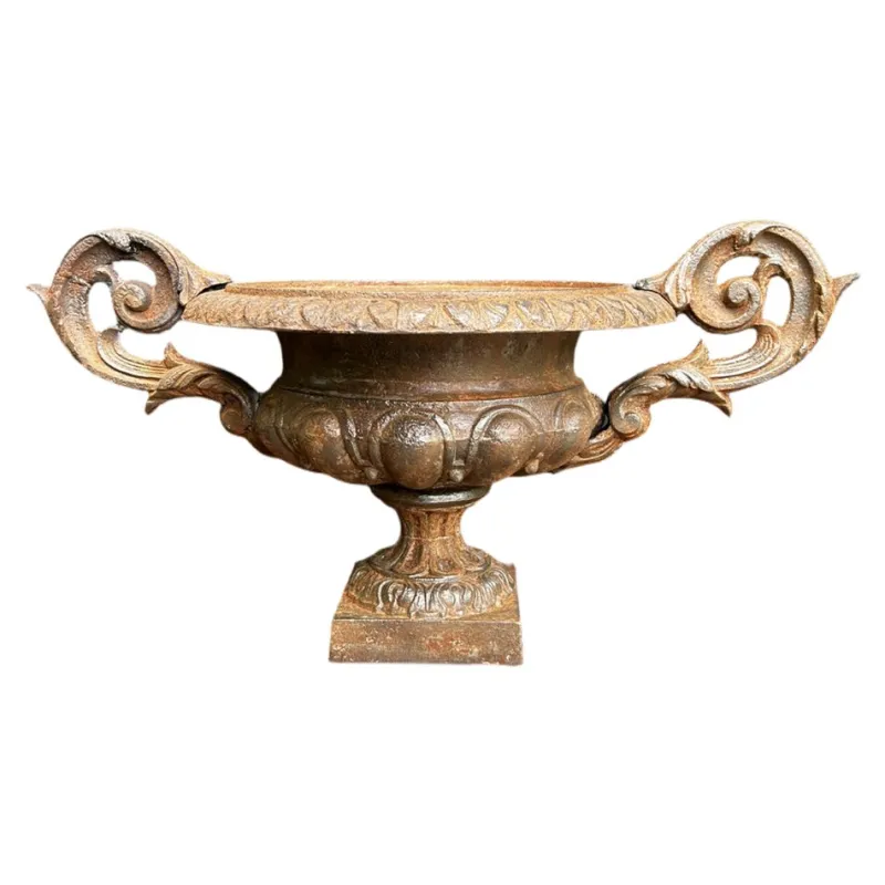 Pamono French Cast Iron Campana Urn by Alfred Corneau, 1800s> Planters And Jardiniere