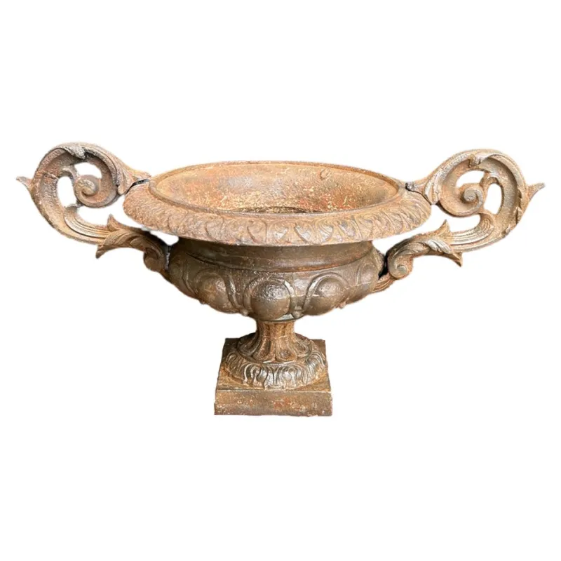 Pamono French Cast Iron Campana Urn by Alfred Corneau, 1800s> Planters And Jardiniere