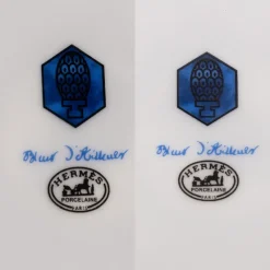 Pamono French Ceramic Bleus Dailleurs Dessert Plates by Hermes for Hermès, 2000s, Set of 2> Dinner Plates & Bowls