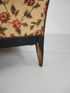 Pamono French Chaise Longue with Floral Upholstery, 19th Century><noscript><img width=