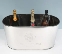 Pamono French Champagne Bucket Silver Plate 8 Bottle Wine Cooler Bollinger> Ice Buckets & Wine Coolers