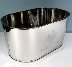 Pamono French Champagne Bucket Silver Plate 8 Bottle Wine Cooler Bollinger><noscript><img width=