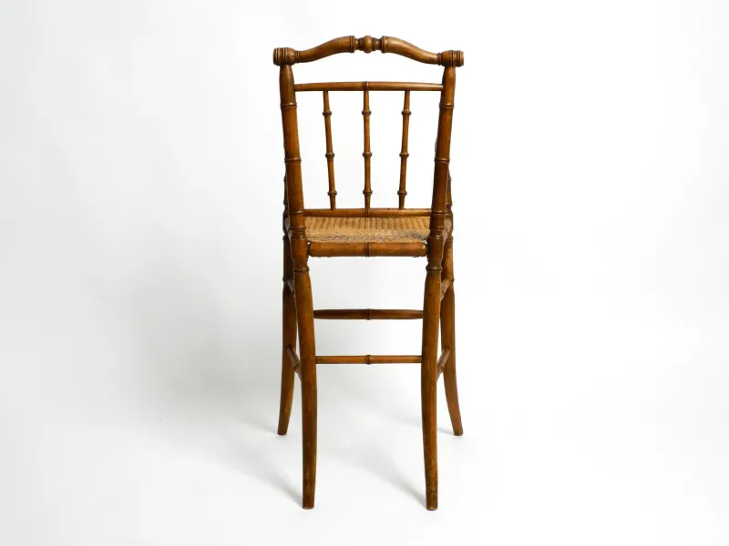 New Pamono French Child's Highchair in Bentwood with Viennese Wicker Seat, 1930s
