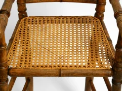 New Pamono French Child's Highchair in Bentwood with Viennese Wicker Seat, 1930s