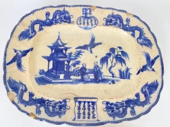 Online Pamono French Chinese Faience Dish and Plate by Jules Vieillard, Set of 2