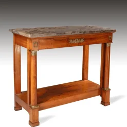 Pamono French Console Table in Walnut and Marble
