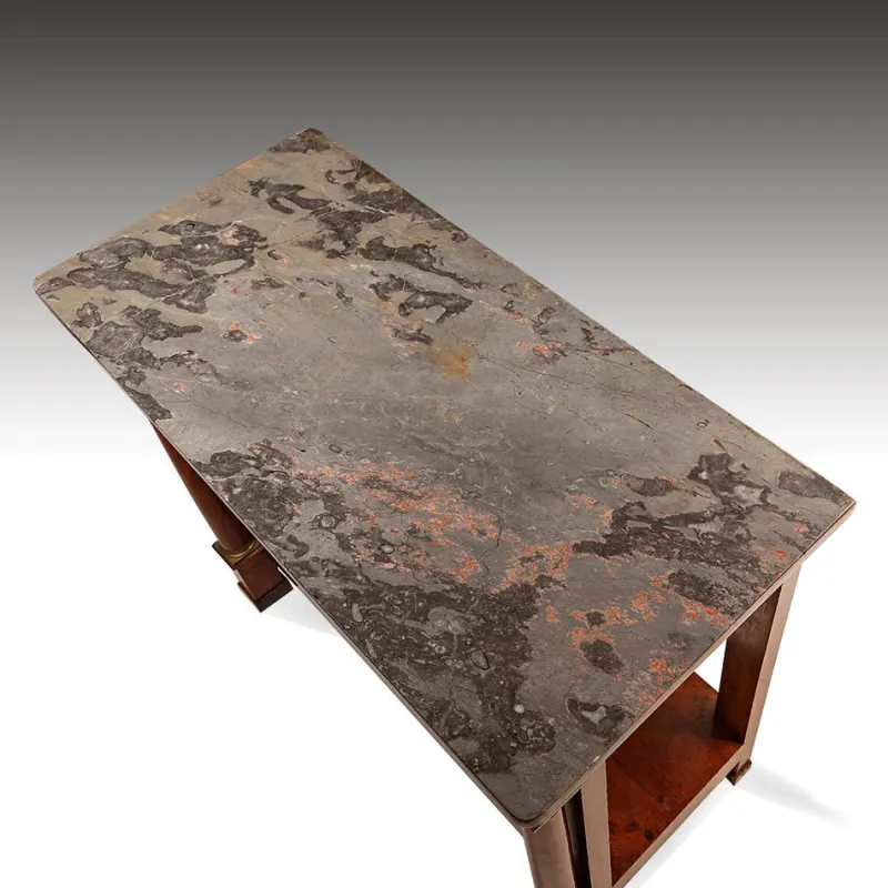 Pamono French Console Table in Walnut and Marble