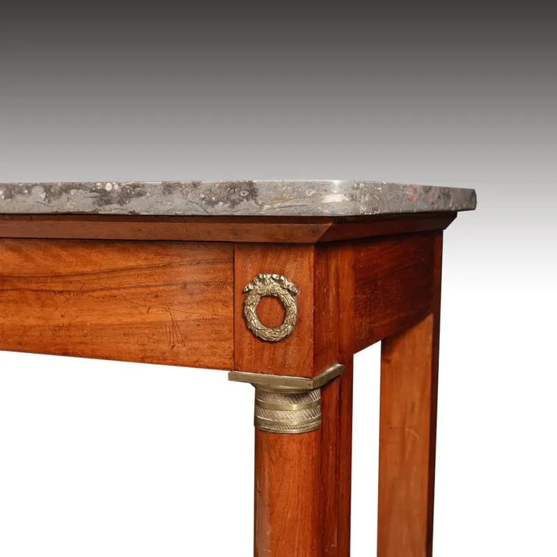 Pamono French Console Table in Walnut and Marble
