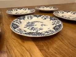 Pamono French Deep Plates with Blue Delft Decor from Gien, Set of 6><noscript><img width=