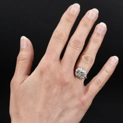 Online Pamono French Diamonds 18 Karat White Gold Art Deco Ring, 1930s