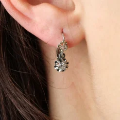 Pamono French Diamonds 18 Karat White Gold Lever Back Earrings, Set of 2><noscript><img width=