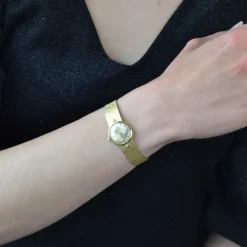 Pamono French Diamonds 18 Karat Yellow Gold Eviana Women Watch, 1960s