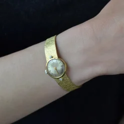Pamono French Diamonds 18 Karat Yellow Gold Eviana Women Watch, 1960s