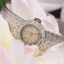 Discount Pamono French Diamonds Watch in 18 Karat White Gold, 1970s