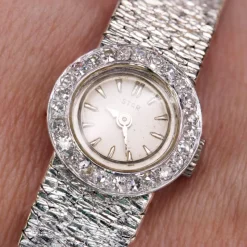 Discount Pamono French Diamonds Watch in 18 Karat White Gold, 1970s