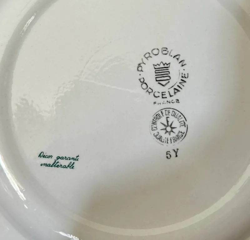 Outlet Pamono French Dinner Plates with Peacock Pattern / Iron Earth / Ironstone from Sarreguemines, 1900s, Set of 6