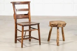 Hot Pamono French Elm Side Table, 1900