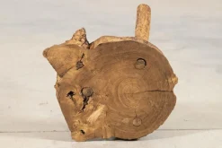Hot Pamono French Elm Side Table, 1900