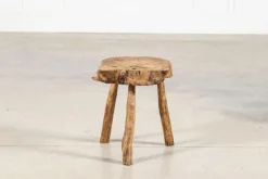 Hot Pamono French Elm Side Table, 1900
