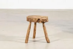 Hot Pamono French Elm Side Table, 1900
