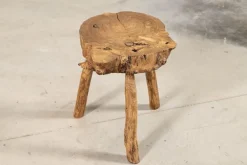 Hot Pamono French Elm Side Table, 1900