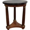 Pamono French Empire Gueridon Side Table with Tripod Columns Brass and Marble Top, 1890s> Coffee & Side Tables