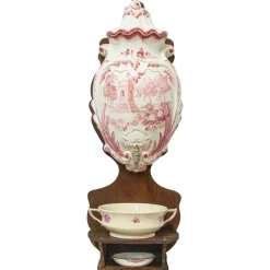 Pamono French Faience Wall Fountain, 19th Century> Garden Accessories